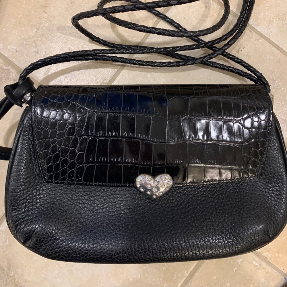 Brighton Black Rhinestone Heart Bag